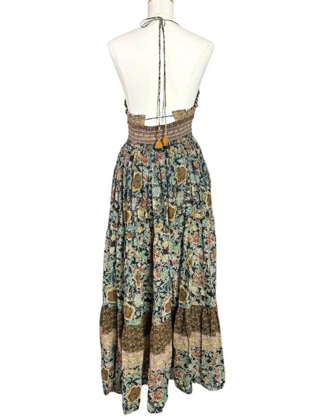 Free People Bohemian Gypsy Beachy Real Love Maxi Dress Twilight Combo Medium